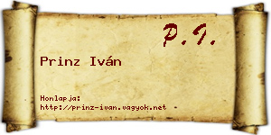 Prinz Iván névjegykártya