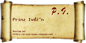 Prinz Iván névjegykártya
